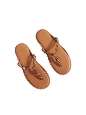 Flowze Flo Slide Sandals Flip Flops Shoes Womens 39 9 Hazlenut Brown Leather